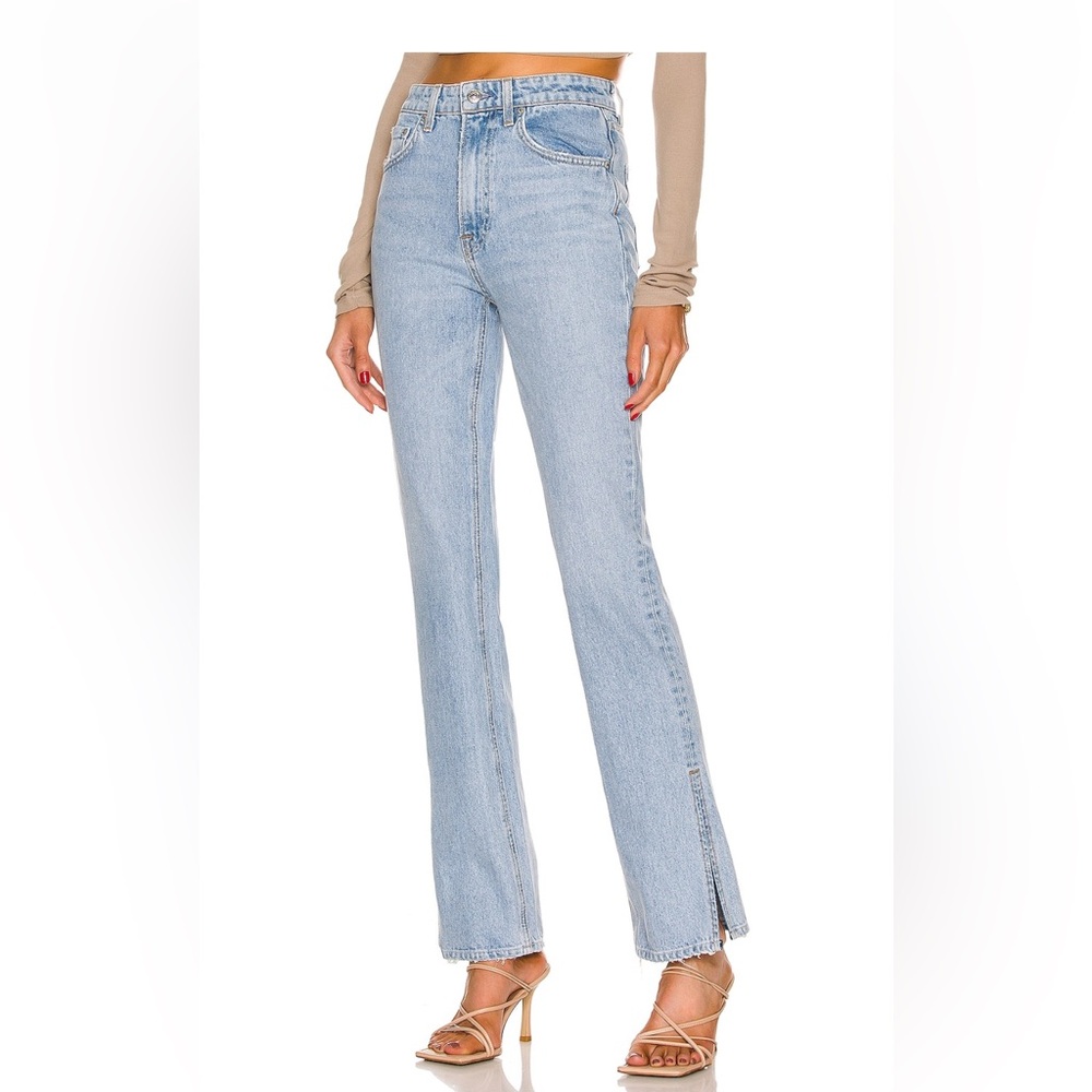 GRLFRND Harlow high rise boot slit jeans